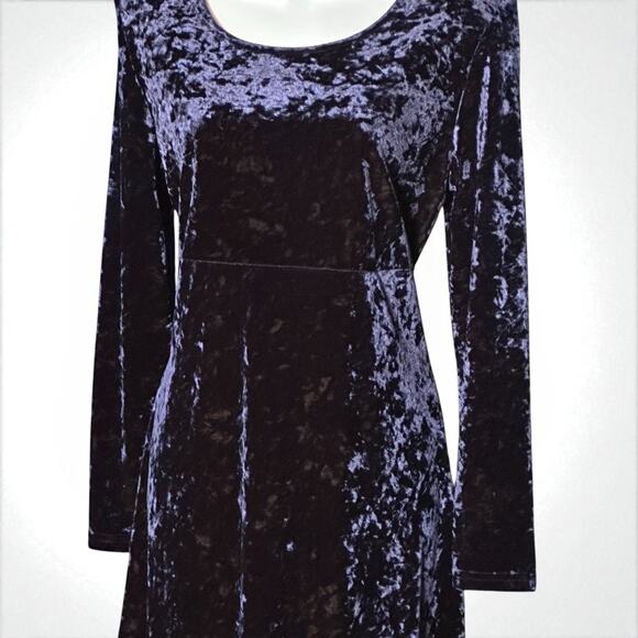 Vintage Byer Studio Blue Velvet Dress Sz 8 Whimsigoth Shimmering A-Line Elegant - Picture 5 of 9